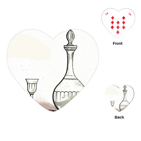 Wine Glass And Decanter Playing Cards Single Design (Heart) from ArtsNow.com Front