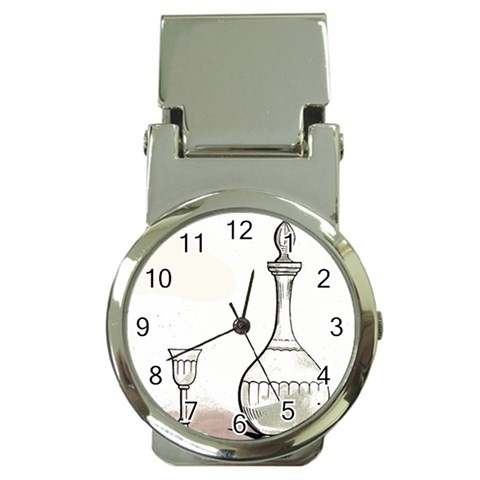 Wine Glass And Decanter Money Clip Watches from ArtsNow.com Front