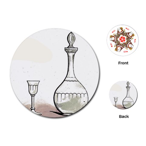 Wine Glass And Decanter Playing Cards Single Design (Round) from ArtsNow.com Front