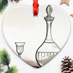 Wine Glass And Decanter Heart Ornament (Two Sides) from ArtsNow.com Back
