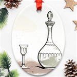 Wine Glass And Decanter Oval Ornament (Two Sides)