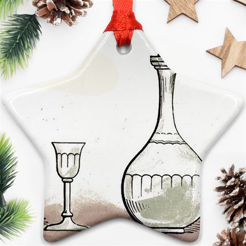 Wine Glass And Decanter Star Ornament (Two Sides) from ArtsNow.com Front