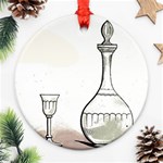 Wine Glass And Decanter Round Ornament (Two Sides)