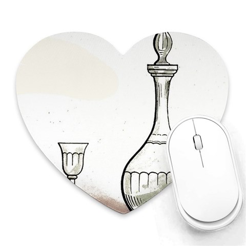 Wine Glass And Decanter Heart Mousepads from ArtsNow.com Front