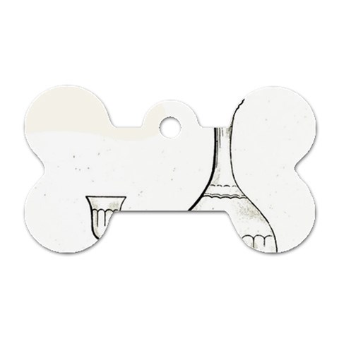 Wine Glass And Decanter Dog Tag Bone (Two Sides) from ArtsNow.com Front