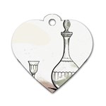 Wine Glass And Decanter Dog Tag Heart (Two Sides)