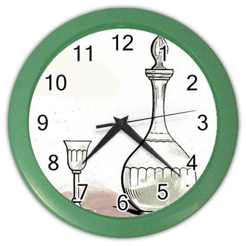 Wine Glass And Decanter Color Wall Clock from ArtsNow.com Front