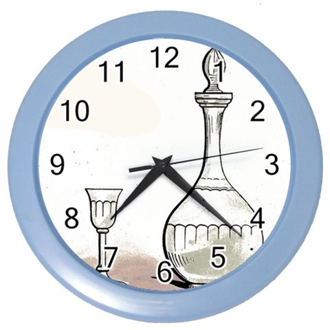 Wine Glass And Decanter Color Wall Clock from ArtsNow.com Front