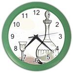 Wine Glass And Decanter Color Wall Clock