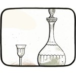 Wine Glass And Decanter Double Sided Fleece Blanket (Mini) 