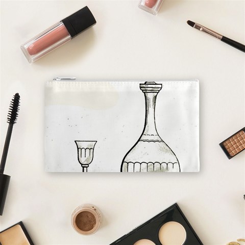 Wine Glass And Decanter Cosmetic Bag (Small) from ArtsNow.com Front