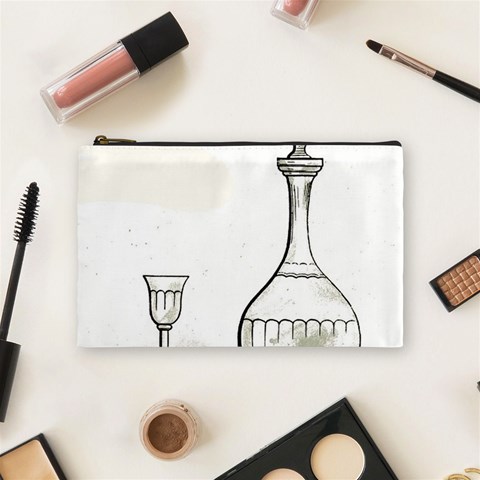 Wine Glass And Decanter Cosmetic Bag (Medium) from ArtsNow.com Front