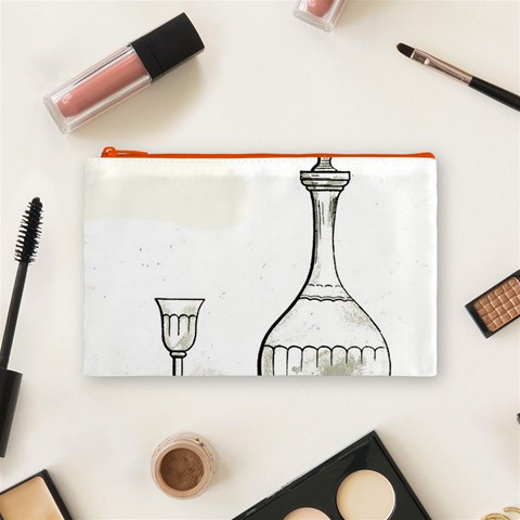 Wine Glass And Decanter Cosmetic Bag (Medium) from ArtsNow.com Front