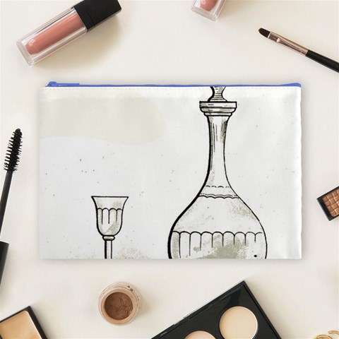 Wine Glass And Decanter Cosmetic Bag (Large) from ArtsNow.com Front