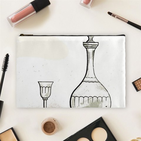 Wine Glass And Decanter Cosmetic Bag (Large) from ArtsNow.com Front