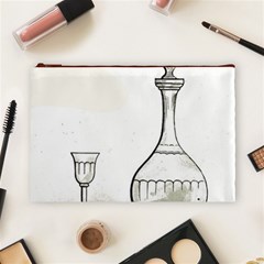 Wine Glass And Decanter Cosmetic Bag (Large) from ArtsNow.com Front