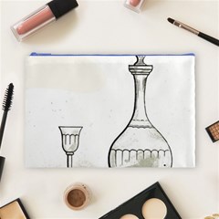 Wine Glass And Decanter Cosmetic Bag (Large) from ArtsNow.com Front