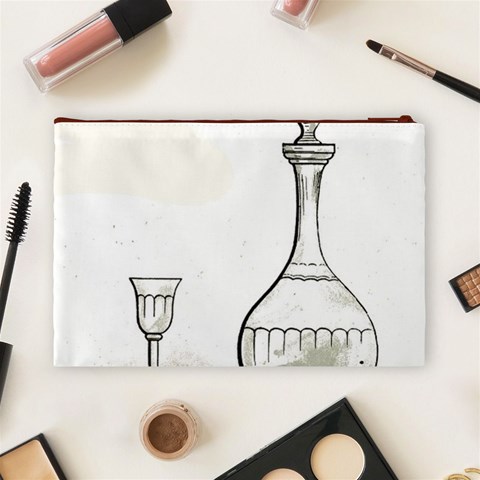 Wine Glass And Decanter Cosmetic Bag (Large) from ArtsNow.com Back