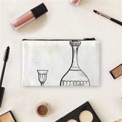 Wine Glass And Decanter Cosmetic Bag (Small) from ArtsNow.com Back