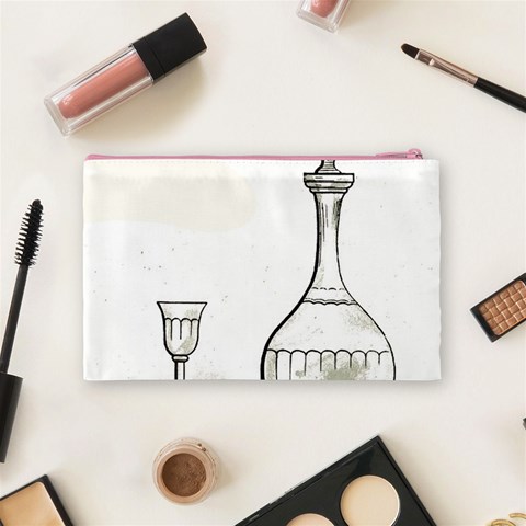 Wine Glass And Decanter Cosmetic Bag (Medium) from ArtsNow.com Back