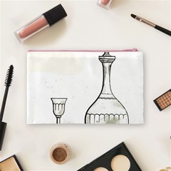 Wine Glass And Decanter Cosmetic Bag (Medium) from ArtsNow.com Back