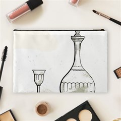 Wine Glass And Decanter Cosmetic Bag (Large) from ArtsNow.com Back