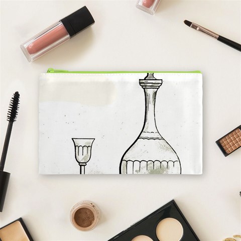 Wine Glass And Decanter Cosmetic Bag (Medium) from ArtsNow.com Front
