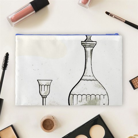 Wine Glass And Decanter Cosmetic Bag (Large) from ArtsNow.com Back