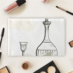 Wine Glass And Decanter Cosmetic Bag (Large) from ArtsNow.com Back