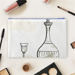 Wine Glass And Decanter Cosmetic Bag (Large) from ArtsNow.com Back