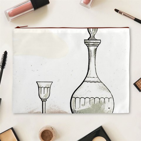 Wine Glass And Decanter Cosmetic Bag (XL) from ArtsNow.com Front