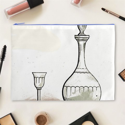 Wine Glass And Decanter Cosmetic Bag (XL) from ArtsNow.com Front