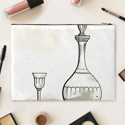 Wine Glass And Decanter Cosmetic Bag (XL) from ArtsNow.com Back