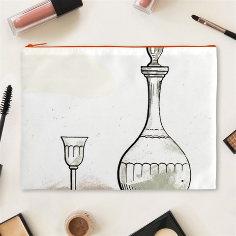 Wine Glass And Decanter Cosmetic Bag (XL) from ArtsNow.com Front