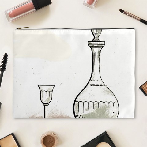 Wine Glass And Decanter Cosmetic Bag (XL) from ArtsNow.com Front