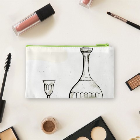 Wine Glass And Decanter Cosmetic Bag (Small) from ArtsNow.com Back