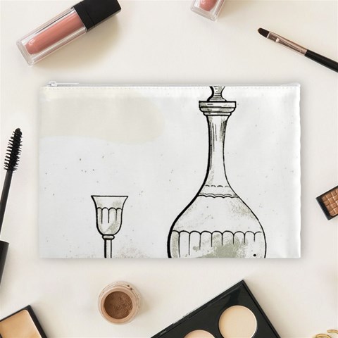Wine Glass And Decanter Cosmetic Bag (Large) from ArtsNow.com Front