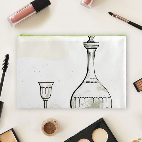 Wine Glass And Decanter Cosmetic Bag (Large) from ArtsNow.com Front