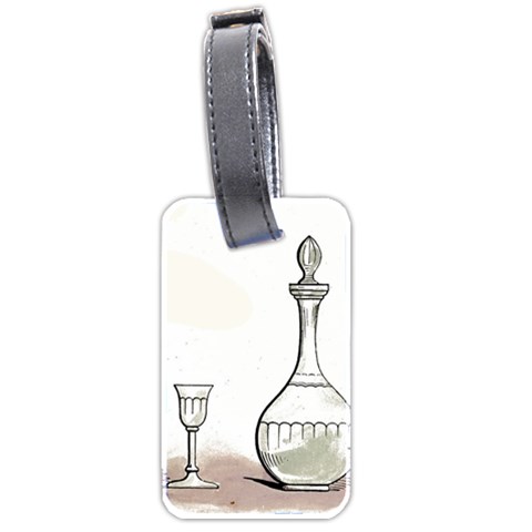Wine Glass And Decanter Luggage Tag (two sides) from ArtsNow.com Front