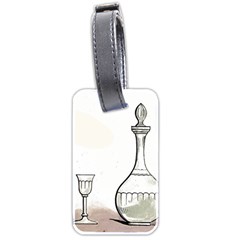 Wine Glass And Decanter Luggage Tag (two sides) from ArtsNow.com Back