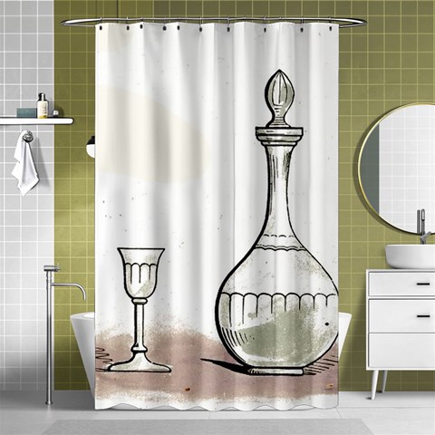 Wine Glass And Decanter Shower Curtain 48  x 72  (Small)  from ArtsNow.com Curtain(48  X 72 ) - 42.18 x64.8  Curtain(48  X 72 )