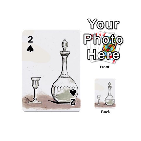 Wine Glass And Decanter Playing Cards 54 Designs (Mini) from ArtsNow.com Front - Spade2