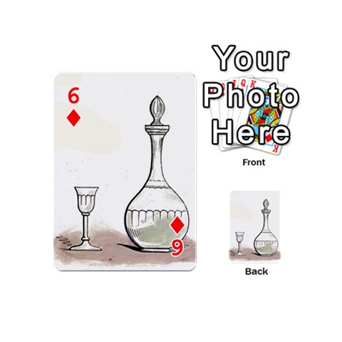 Wine Glass And Decanter Playing Cards 54 Designs (Mini) from ArtsNow.com Front - Diamond6