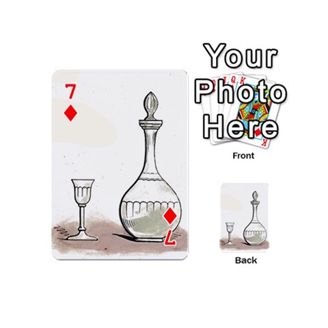 Wine Glass And Decanter Playing Cards 54 Designs (Mini) from ArtsNow.com Front - Diamond7