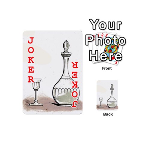 Wine Glass And Decanter Playing Cards 54 Designs (Mini) from ArtsNow.com Front - Joker2