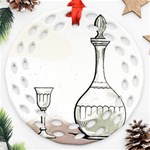 Wine Glass And Decanter Round Filigree Ornament (Two Sides)
