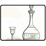 Wine Glass And Decanter Fleece Blanket (Medium) 