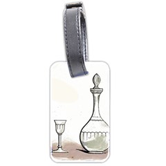 Wine Glass And Decanter Luggage Tag (two sides) from ArtsNow.com Front