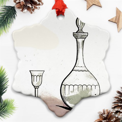 Wine Glass And Decanter Ornament (Snowflake) from ArtsNow.com Front