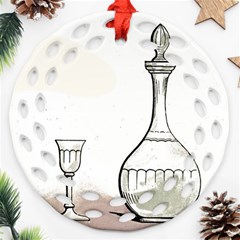 Wine Glass And Decanter Round Filigree Ornament (Two Sides) from ArtsNow.com Back